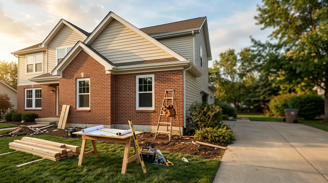 General contractor team working on residential construction project