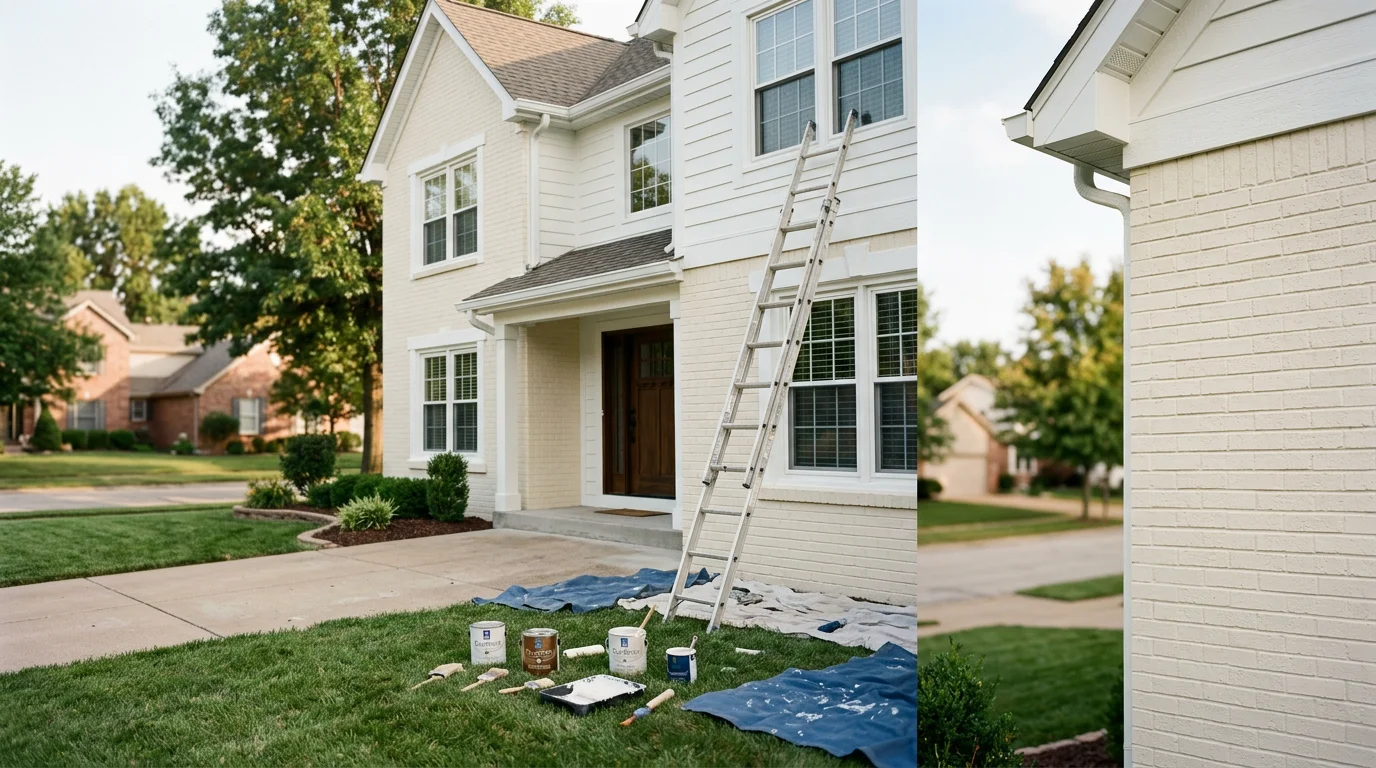Professional painter applying interior wall paint in residential home